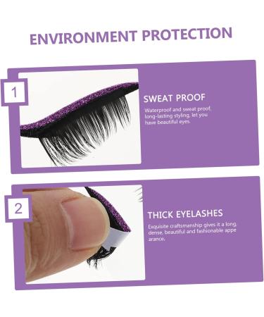 FOMIYES 4 pairs Decals Lash Reusable with Tool Liners Waterproof Decal and Eyeliners Temporary Makeup 4x1.5cm Purple - Buy Online on GoSupps.com