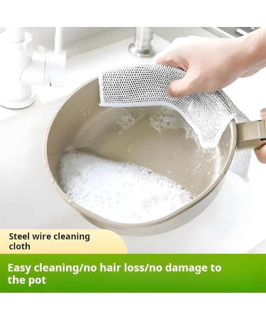 Plushzen Dish Cloths Plushzen Cleaning Cloth Zyluxa Power Scrub Cloth Steel Wire Dish Towel Multifunctional Non-Scratch Wire Dishcloth Multipurpose Wire Dishwashing Rags for Wet and Dry (5) - Buy Online on GoSupps.com