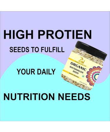 GAGZI Natural Organic Watermelon Seeds | Raw Watermelon Seeds for Eating - 250 GM 250 Gram - Buy Online on GoSupps.com