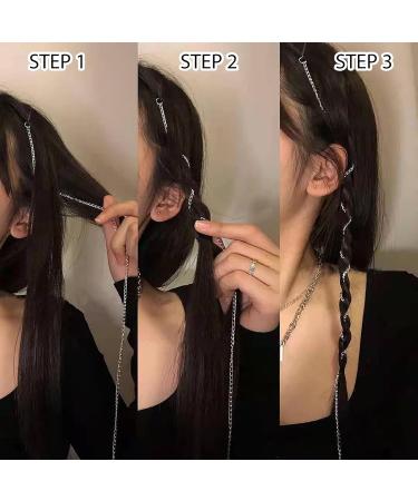 DHWEKU Hair Chain with Rhinestones Rhinestone Tassels Hair Clip Hair Chain with Crystal Tassel Hair Accessories for Girls and Women 4 Pieces - Buy Online on GoSupps.com