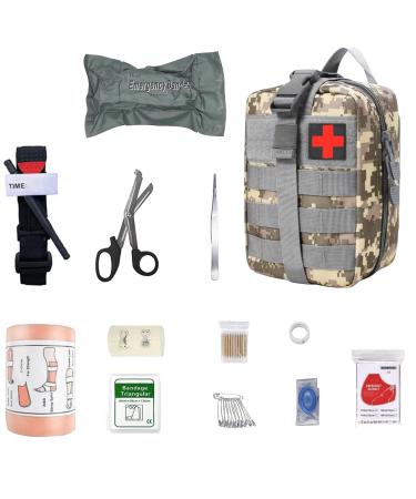 First aid set medical tactical bag medical bag for camping hunting hiking at home car and adventure trauma kit military combat survival everyday carry bleeding control camouflage