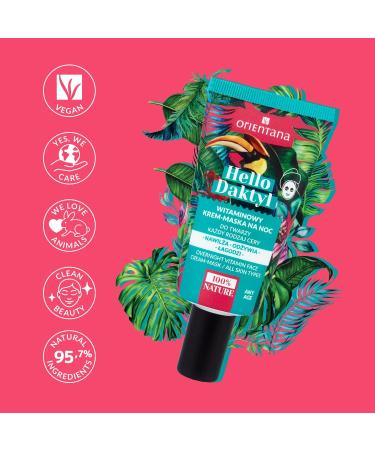 Orientana - Natural Vitamin Night Face Cream-Mask Hello Dactyl | Date Extract | Natural Vegan | Rich Creamy Texture | For Soft and Silky Skin | Every Skin Type - 40ml DATE & MANGO BUTTER - Buy Online on GoSupps.com