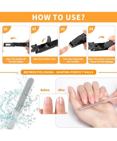 Ultra Sharp Nail Clippers for Men & Women - Heavy Duty No Splash Fingernail & Toenail Clippers with Catcher Nano Nail File - Perfect for Home Travel & Gifts - Buy Online on GoSupps.com