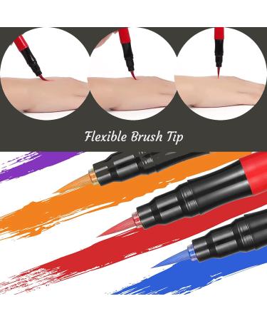 Face Paint Temporary Tattoo Markers - 8 Colors Body Pen Kit | Skin Safe Fine Tip Tattoos for Kids Women & Men - International Shipping Available - Buy Online on GoSupps.com