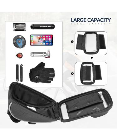 Rockbros Waterproof Bicycle Handlebar Bag - Universal Smartphone Holder for 6.5 Touchscreens - Buy Online on GoSupps.com