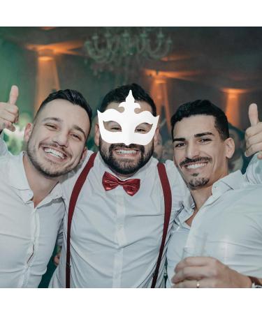 Dechous 14-Piece DIY Blank Masquerade Masks - White Paper Half-Light Art for Carnival & Cosplay - Buy Online on GoSupps.com