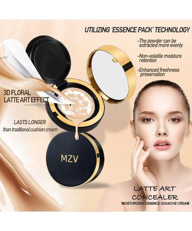 MZV Air Cushion BB Cream - Tricolor Latte Concealer Cushion and Triple Cover Foundation - Long-lasting Moisturizing Formula for Flawless Coverage - Buy Online on GoSupps.com