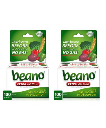 Beano Food Enzyme Dietary Supplement Tablets, 100 Tablets (Pack of 2) 100 Count (Pack of 2)