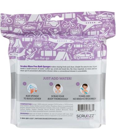 Scrubzz Disposable Bathing Wipes - 25 Pack Lavender Scented - No Rinse Shower Wipes for Single Use - Simply Dampen, Lather, and Dry - Shampoo and Rinse Free - Buy Online on GoSupps.com