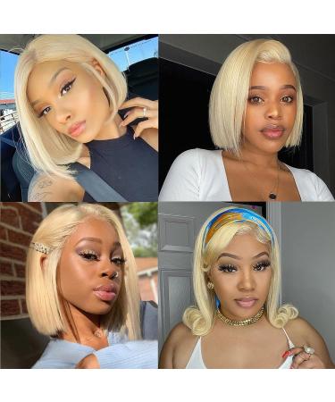 Dorosy 613 Blonde Bob Wig Human Hair 13x4 Lace Front Wig for Black Women | Pre Plucked Short Bob Wig with Baby Hair (8 inch) - Buy Online on GoSupps.com