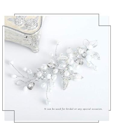 Elegant Bride Crystal Wedding Hair Needles & Vines | Stunning Flower Leaf Headdress Jewelry for Women & Girls - Buy Online on GoSupps.com