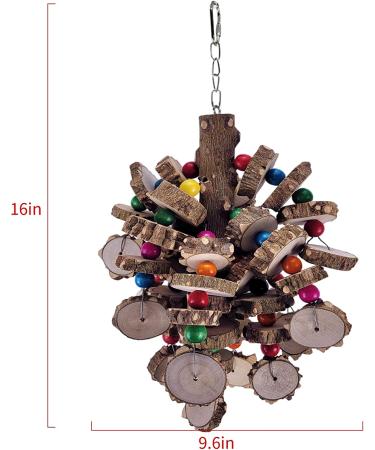 Bird Toys for Large Birds - Natural Peppered Wood for African Grey Parrots, Macaws, Cockatoos, Amazon Parrot - Aviary Hanging Chew Toys - Buy Online on GoSupps.com