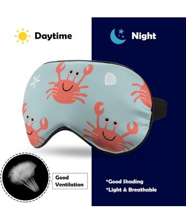 Soft Blackout Eye Mask for Sleeping | Adjustable Straps | Red Crabs & White Shells Design | Travel Comfort - Shop Now - Buy Online on GoSupps.com