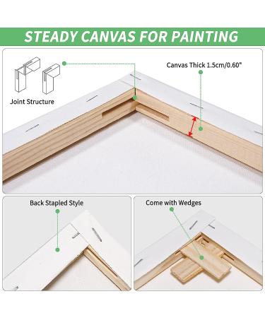 Artist Canvas Set - 6x8, 8x10, 10x12, 12x16 - 8 Piece Frame Board Panels - 100% Cotton Blank Canvas for Oil, Acrylic, Watercolor Painting - Acid-Free for Kids & Artists - Buy Online on GoSupps.com