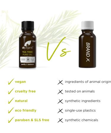 Dr Organic Tea Tree Oil 10ml - Natural, Vegan & Cruelty-Free - Buy Online on GoSupps.com