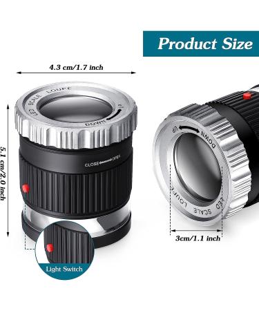30X LED Lighted UV Loupe Magnifier | Adjustable Focal Length | Foldable Jewelry Magnifier Glass - Black - Buy Online on GoSupps.com
