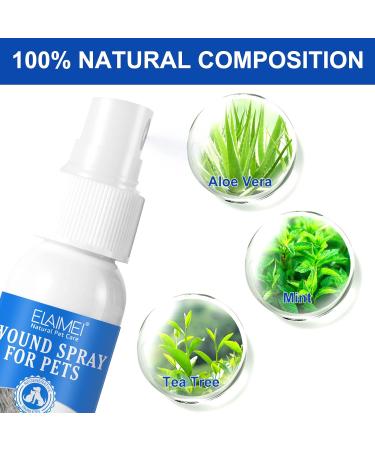 Wound Spray for Pets | Itch Relief for Sensitive Skin | Wound and Skin Care for Dogs & Cats or Other Pets | Helps with Rashes Hot Spots Scratching Itch Skin Irritation Bites & Burns - Buy Online on GoSupps.com
