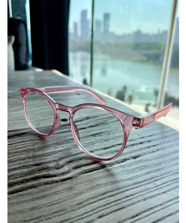 Lanlang 2-Pack Blue Light Filter Reading Glasses for Women - Stylish Anti-Eyestrain & UV Protection in Transparent Pink & Purple 0-3.5 Diopters - Buy Online on GoSupps.com