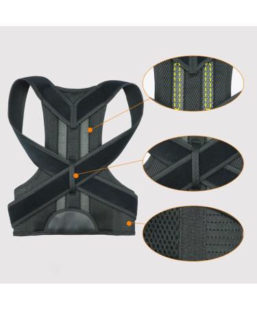 Posture Corrector for Men&Women Back Brace Posture Corrector-Adjustable Breathable Back Straightener Back Corrector Posture Improve and Neck Back Shoulder Pain Relieve (S Black) Small Black - Buy Online on GoSupps.com