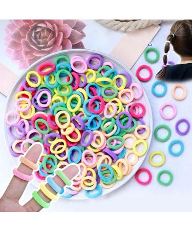 Girl's Hair Elastic Bands 100pcs Baby Hair Tie Multicolor Mini Hair Bands Seamless Ponytail Holder Tiny Rubber Bands Hair Bobbles Toddler Hair Accessories for Girls