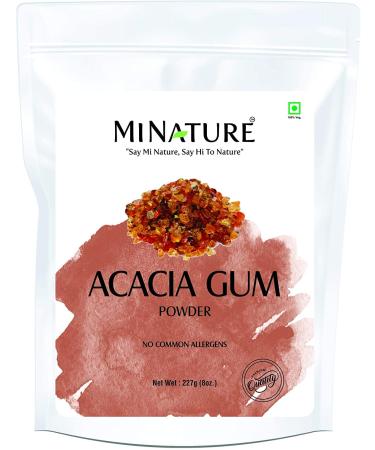 Acacia Gum powder by mi nature | Acacia senegal| Acacia Fiber Powder | 227g(8 oz) (0.5 lb) | Non-GMO | Vegan | 100% ONLY ACACIA GUM POWDER | Gluten free