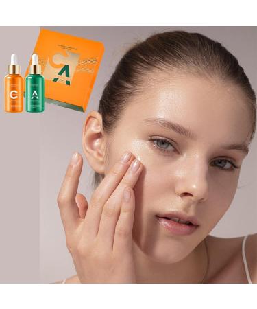 Vitamin C Brightening Serum & Retinol Firming Serum Kit Day-Night Facial Serum Duo Skin Care Set for Glowing & Revitalizing Skin - Buy Online on GoSupps.com