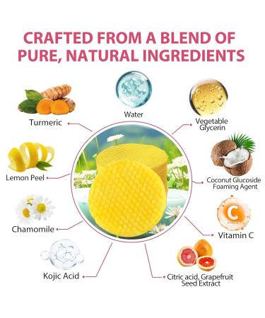 40 Natural Turmeric Cleansing Pads - Exfoliating Acid Facial Spa Sponges for Deep Clean - Buy Online on GoSupps.com