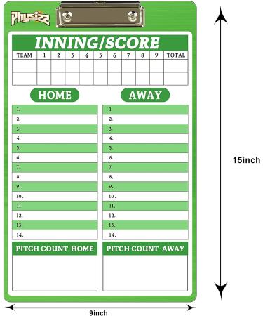 PHYSIZZ Dry Erase Baseball Coaches Clipboard - Double-Sided Coach Lineup Marker Board for Baseball & Softball - Buy Online on GoSupps.com