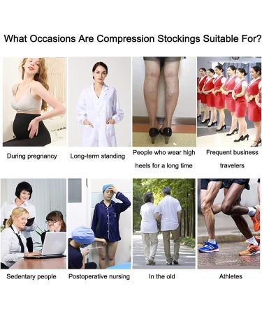 Buy Sxhmsal Compression Stockings Class 2 for Men & Women - 23-32 mmHg Knee High Varicose Veins Socks for Edema & Pregnancy - Black Size L - Buy Online on GoSupps.com