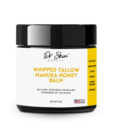 Whipped Beef Tallow and Manuka Honey Balm 4oz Orange scent Grass Fed Grass Finished Organic Face Cream Body Lotion and Lip Balm for psoriasis eczema and babies