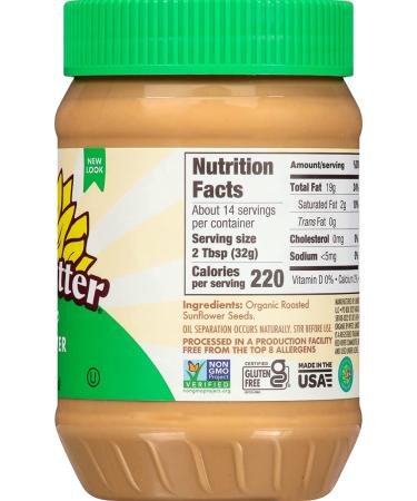 SunButter Organic Sunflower Butter 16 Ounce (Pack of 3) with By The Cup Spreader - Buy Online on GoSupps.com