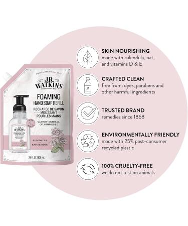 J.R. Watkins Rosewater Foaming Hand Soap Refill Pouch 828 mL Rose 828 ml (Pack of 1) - Buy Online on GoSupps.com