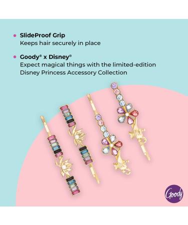 GOODY Disney Princess Jasmine Bobby Pins - 4 Count, Slideproof Rhinestone Bobbies for Men, Women, Boys & Girls - Hair Accessories for All Hair Types - Buy Online on GoSupps.com