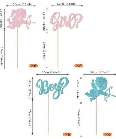 Rsstarxi 24 Pack Valentine's Day Gender Reveal Cupcake Toppers Glitter Boy or Girl Cupcake Toppers Pink or Blue Valentines Cupid Cupcake Picks for Baby Shower Gender Reveal Party Cake Decorations Design 21 - Buy Online on GoSupps.com