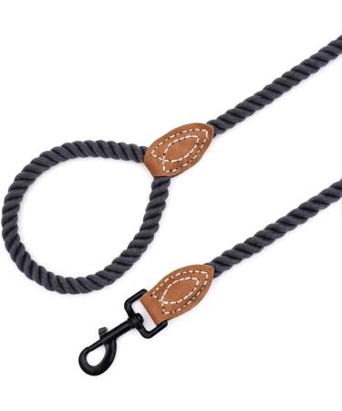 Mile High Life Braided Cotton Rope Leash with Leather Tailor Handle and Heavy Duty Metal Sturdy Clasp (Blue Green 4 FT) 48 Inch (Pack of 1) Blue Green - Buy Online on GoSupps.com