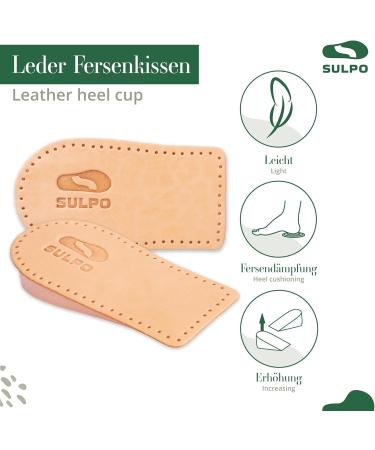 Sulpo Heel Increase Inserts - Orthopedic Wedge 20mm for Height Gain & Comfort | Leather Heel Pillows for Men & Women (Size 41-43) - Buy Online on GoSupps.com