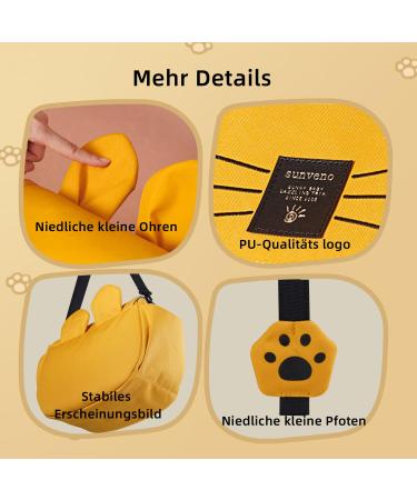 Sunveno Cat Diaper Bag - Large Capacity Mommy Travel Bag & Universal Baby Stroller Organizer in Yellow - Buy Online on GoSupps.com