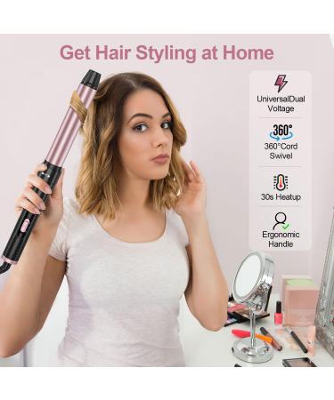 4 in 1 Curling Iron Set - Interchangeable Ceramic Curling Wands & Flat Iron Hair Straightener with Comb Protective Glove & Clips | International Shipping Available - Buy Online on GoSupps.com