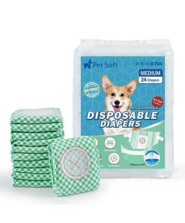 PET soft disposable diapers for dogs & cats 24 tall-sucking cat diapers Dog diapers for bitches M with adjustable tail hole M-24 pieces