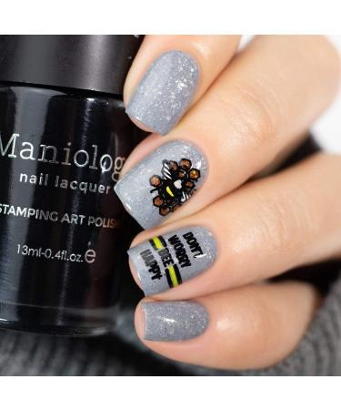 Maniology Bees M093 Nail Stamping Plate - Sweet Honeybee & Beehive Nail Art Design for Stunning Manicures - International Shipping Available - Buy Online on GoSupps.com