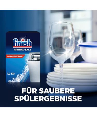 Finish Special Salt for Dishwashers 8 x 1.2 kg Multipack | Protects Against Lime Deposits & Water Stains - Buy Online on GoSupps.com