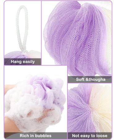 Aquior Shower Puff Loofahs 60g/PCS Extra Large Mesh Pouf Easy Foaming Body Scrubber Exfoliator for Big Full Lather Cleanse(4 Pack) Style04 - Buy Online on GoSupps.com