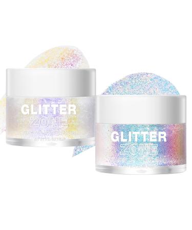 Body Glitter Gel 40ml Chunky Glitter Sequins for Hair Face Body Glitter Festival Glitter Face Glitter Makeup Gold+Violet