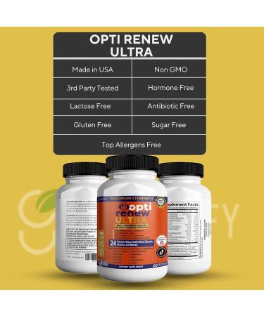 GREENVIFY Opti Renew Ultra Maximum Strength Eye Health Supplement 24 Premium Vision Health Herbal Extracts Vitamins and Minerals 60 Capsules (3) - Buy Online on GoSupps.com