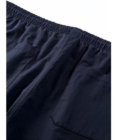 Elegancity Men's Cargo Jogger Work Pants with Drawstring - Regular Fit, Sweatpants Sports Bottoms with Pockets (Size 40, A-blue) - Buy Online on GoSupps.com