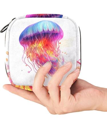 HomeDecorZone Portable Period Kit Bag for Girls - Jellyfish Multicoloured | Pads and Tampons Pouch with Zipper - Buy Online on GoSupps.com