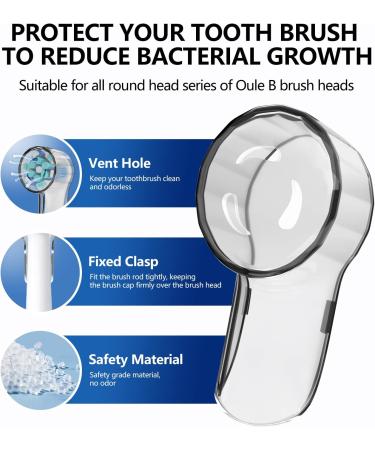 iO Toothbrush Head Covers for Oral B Electric Toothbrush - 4pcs Transparent Protection Covers for Travel & Home - Buy Online on GoSupps.com