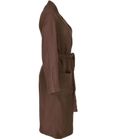 Sustainable Life Turkish Cotton Unisex Bathrobe | Soft & Absorbent | Garment Washed | S-M Mocha - Buy Online on GoSupps.com