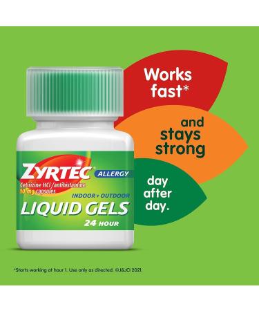 Buy Zyrtec Antihistamine 10 mg Liquid Gels - 25 ct Pack of 5 | Fast International Shipping - Buy Online on GoSupps.com