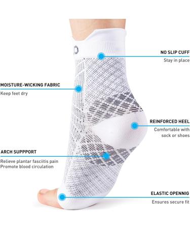 HUEGLO Plantar Fasciitis Compression Socks - 4 Pairs for Ankle Support and Pain Relief - Buy Online on GoSupps.com
